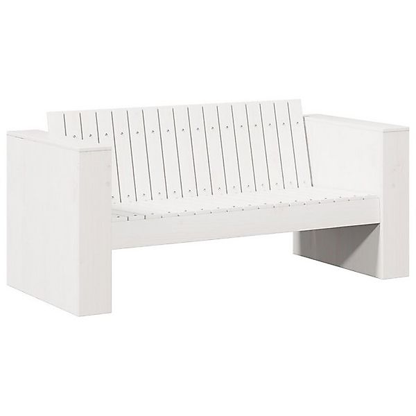 vidaXL Loungesofa Garten Sofa 2-Sitzer 134x60x62 cm Weiß Massivholz Kiefer, günstig online kaufen