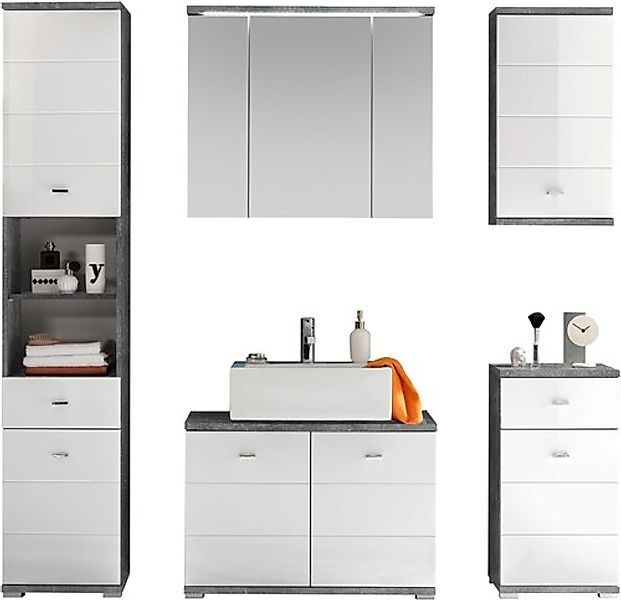 BASIC by Balculina Badmöbel-Set "Pool", (5 St.), Breite 156 cm,Badezimmerse günstig online kaufen