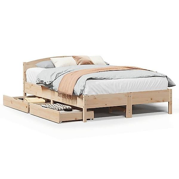 vidaXL Bett, Massivholzbett ohne Matratze 140x190 cm Kiefernholz günstig online kaufen