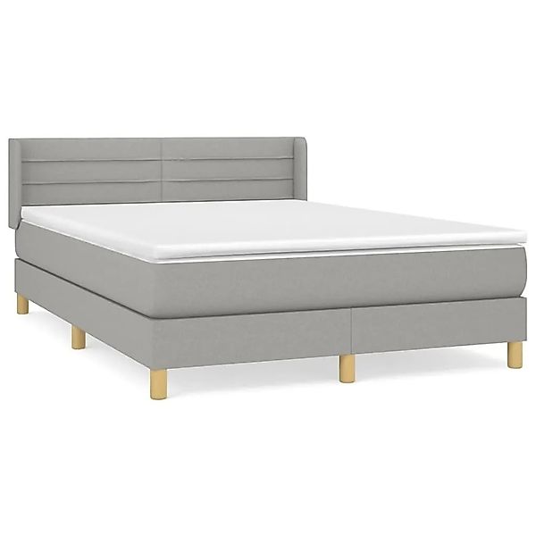 vidaXL Boxspringbett mit Matratze Hellgrau 140x190 cm Stoff 3130345 günstig online kaufen