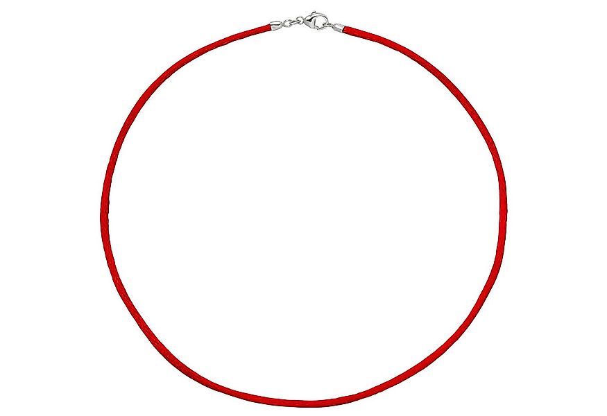 Schmuck Krone Silberkette Seidencollier, rot, Karabiner 925 Silber, 42cm, S günstig online kaufen