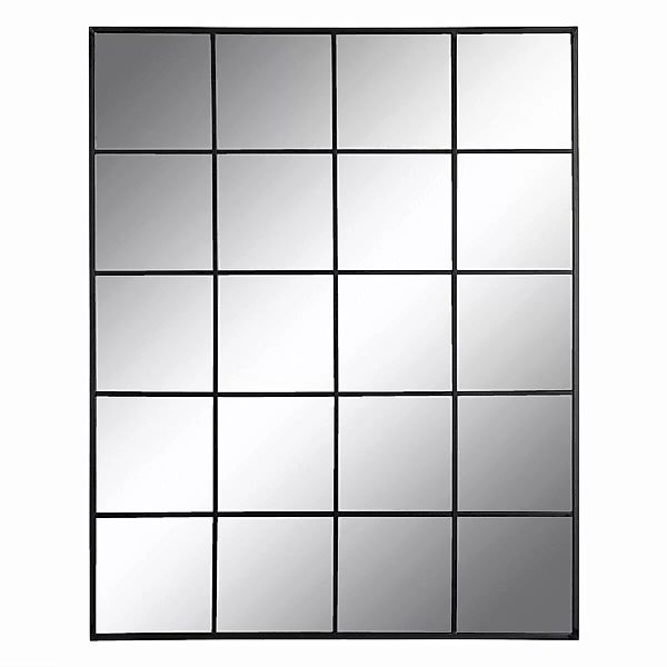 Wandspiegel 90 X 2,5 X 115 Cm Kristall Schwarz Metall Fenster günstig online kaufen