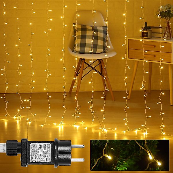 Rosnek Lichtervorhang 31V, 3x3M, 10 Stränge, günstig online kaufen