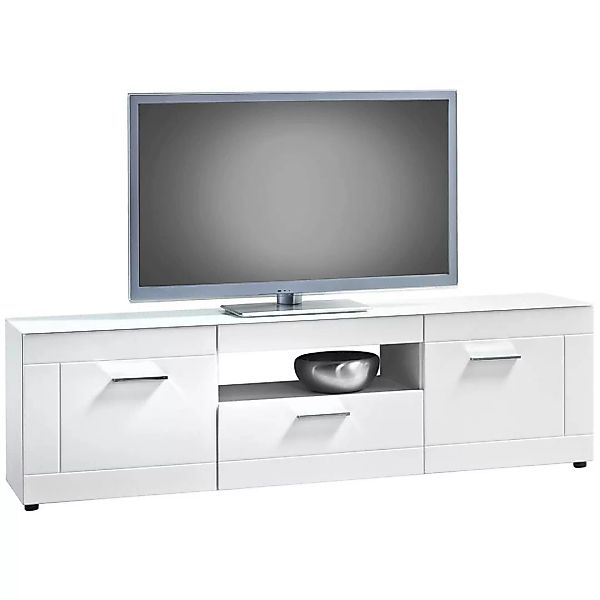 TV-Lowboard Atlanta weiß weiß Hochglanz B/H/T: ca. 168x49x40 cm günstig online kaufen
