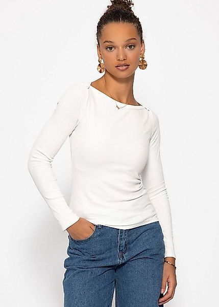 SASSYCLASSY Langarmshirt Langarmshirt mit U-Boot Ausschnitt für Damen Elega günstig online kaufen