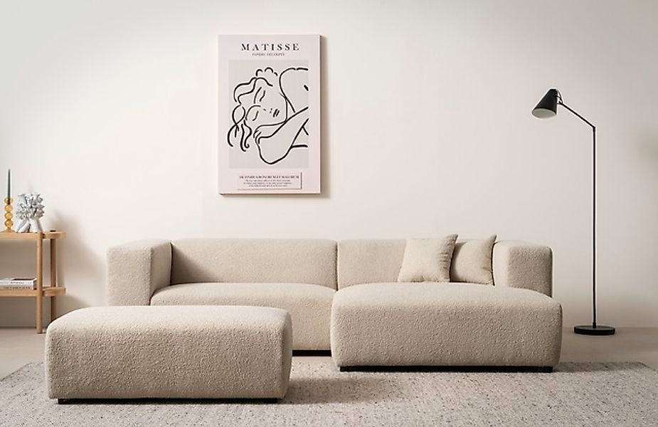 Home affaire Polsterecke »BAKELS, Ecksofa-Set mit Hocker, L-Form mit Schlaf günstig online kaufen