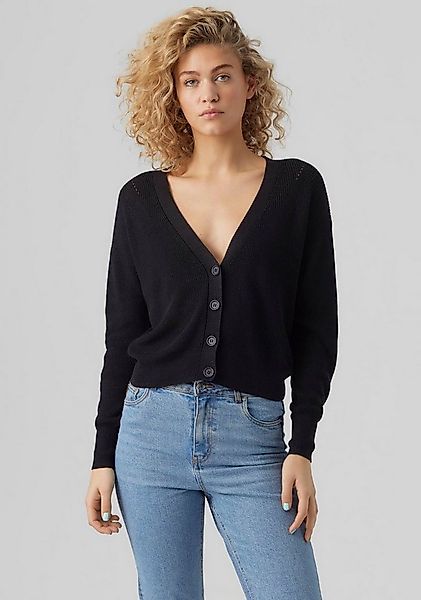 Vero Moda Strickjacke VMNEWLEXSUN LS SHORT V-NECK CAR GA NOOS mit Knopfleis günstig online kaufen