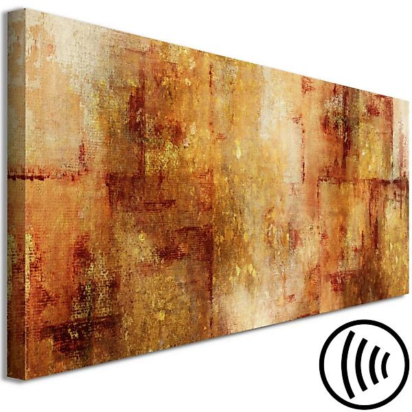 Wandbild Herbstabstraktion - verschwommene, Baumkrone in Gold, horizontal X günstig online kaufen