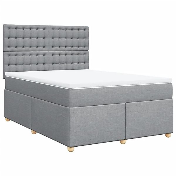 vidaXL Boxspringbett mit Matratze Hellgrau 140x190 cm Stoff 3293589 günstig online kaufen