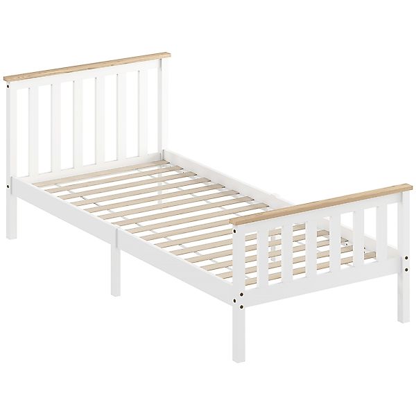 HOMCOM Bett 90 x 200 cm Bettrahmen mit Lattenrost, Unterbettaufbewahrung, E günstig online kaufen