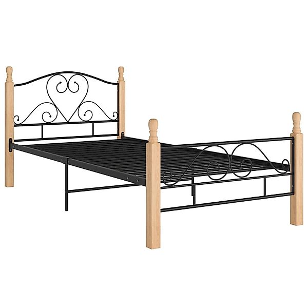 vidaXL Bett Bettgestell Schwarz Metall 100x200 günstig online kaufen