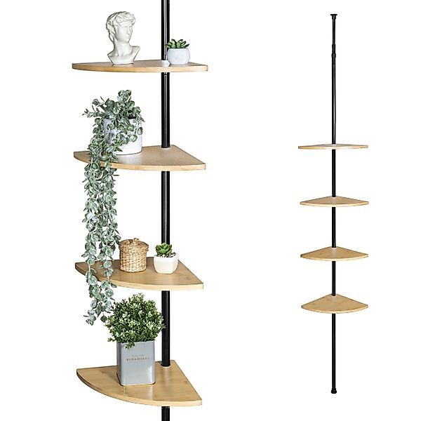 bremermann Eckregal Teleskopregal mit 4 Bambus Ablageböden günstig online kaufen