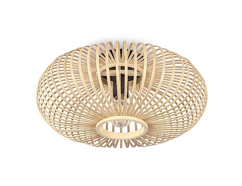 hofstein Deckenleuchte »Aidone« runde Deckenlampe aus Holz/Metall in Natur/ günstig online kaufen