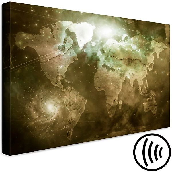 Wandbild Grauer Raum - Weltkarte in Sepia mit durchdringendem Licht XXL günstig online kaufen