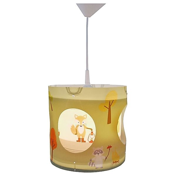 Kinderpendelleuchte mit Waldtiermuster E27 günstig online kaufen