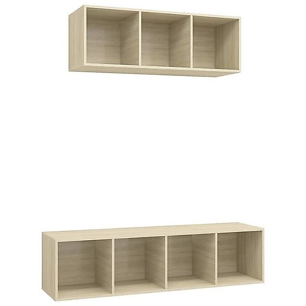 furnicato TV-Schrank 2-tlg. TV-Schrank-Set Sonoma-Eiche Holzwerkstoff (1-St günstig online kaufen