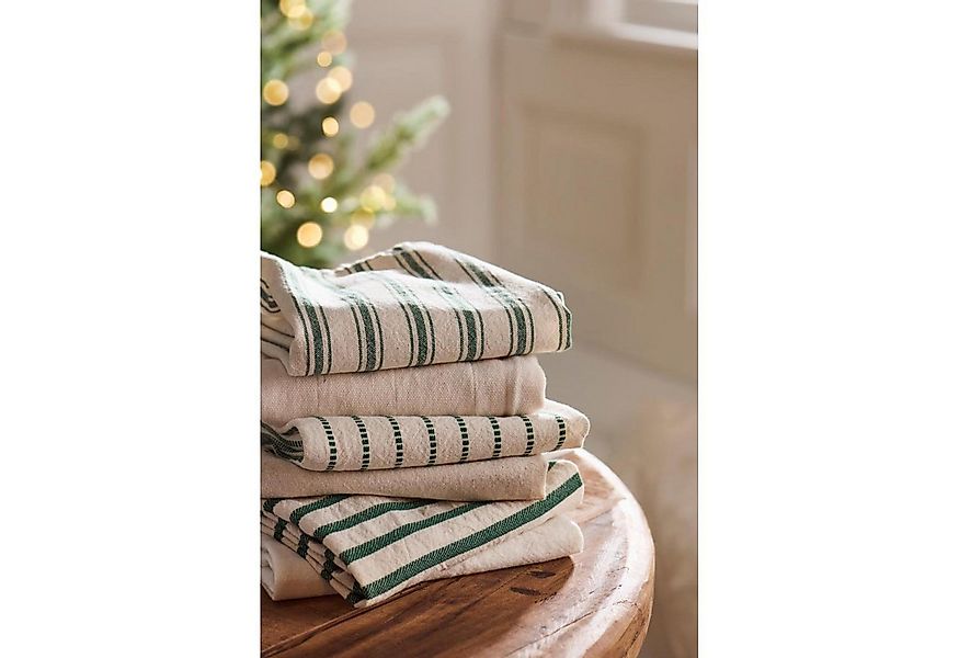 Ib Laursen Geschirrtuch Ib Laursen Geschirrtuch Orla Streifen Dunkelgrün (5 günstig online kaufen