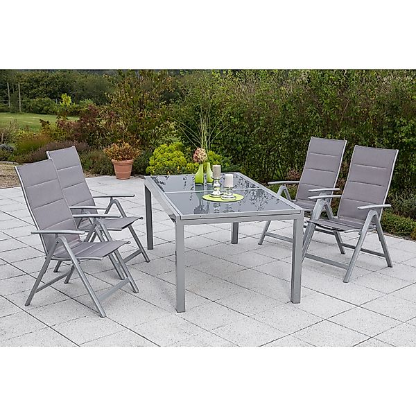 Merxx Taviano Set 5-tlg. 4 Klappsessel Gartentisch Ausziehbar 160 (220) x 9 günstig online kaufen