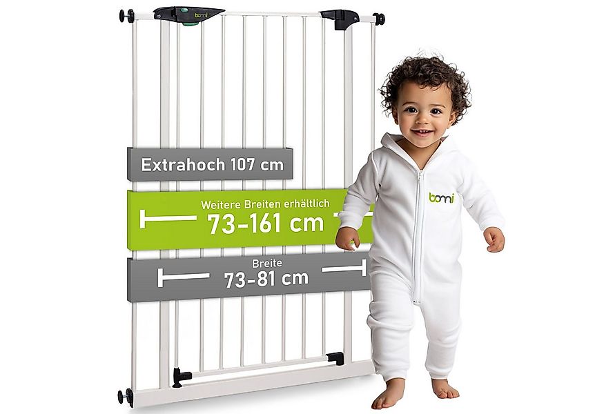 BOMI Türschutzgitter Kinderschutzgitter extra hoch, ohne Bohren, Mira 73-16 günstig online kaufen
