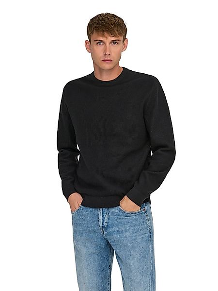 Only & Sons Herren Pullover ONSTONY DS 12 LS WAFFLE CREW KNIT - Regular Fit günstig online kaufen