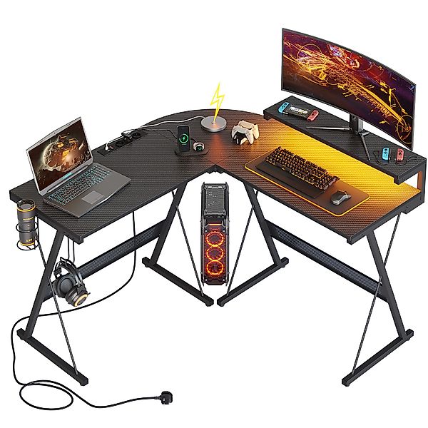 Bestier Computertisch Gaming Tisch 130x130x91cm, Schreibtisch günstig online kaufen