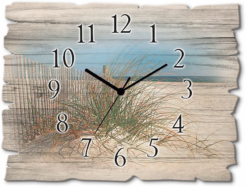 Artland Wanduhr "Schöne Sanddüne mit Gräsern und Zaun", wahlweise mit Quarz günstig online kaufen