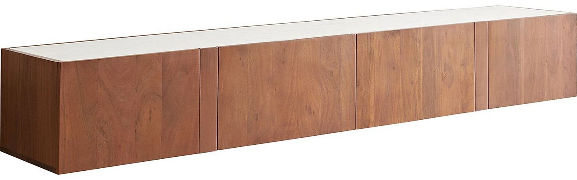 DELIFE Lowboard Secara, Akazie Braun 200 cm 4 Türen Marmor schwebend günstig online kaufen
