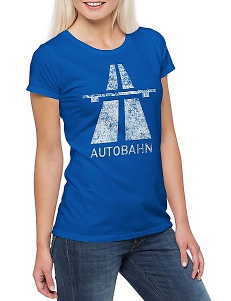 Urban Backwoods Print-Shirt Autobahn Damen T-Shirt Techno Acid Indie Sign S günstig online kaufen