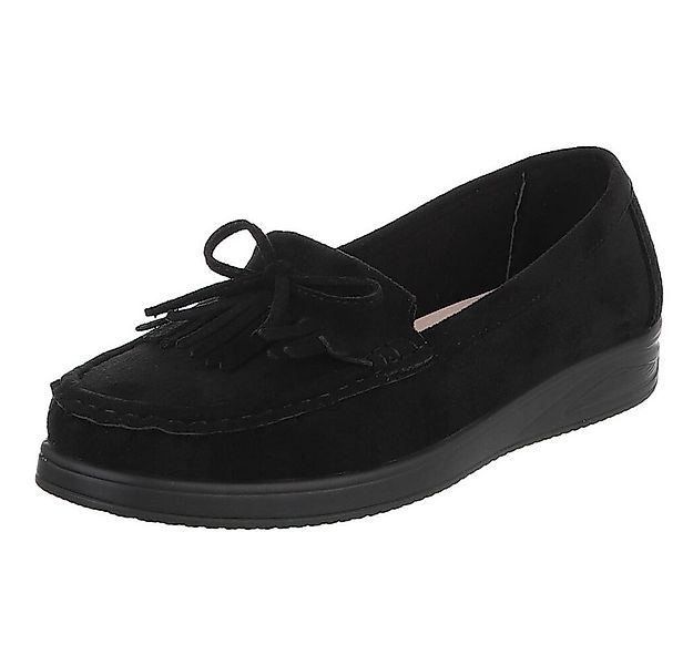 Ital-Design Eleganter Fransen-Schuh für Damen mit hohem Tragekomfort Slippe günstig online kaufen