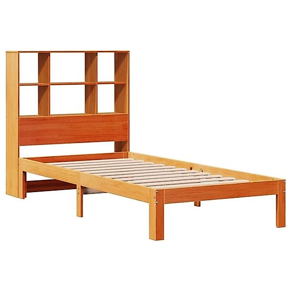 vidaXL Massivholzbett mit Regal ohne Matratze Wachsbraun 100x200 cm 3322578 günstig online kaufen