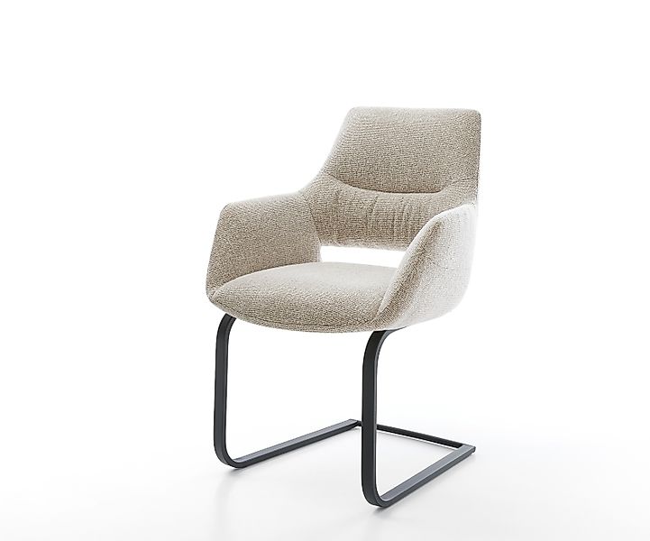 Freischwinger Yago-Flex mit Armlehnen Webstoff Soft Beige Freischwinger fla günstig online kaufen