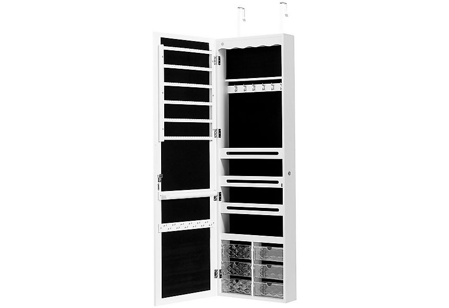 COSTWAY Schmuckschrank mit LED & Ganzkörperspiegel, für Tür und Wand günstig online kaufen