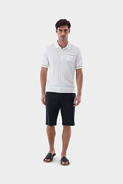 Strick-Poloshirt mit Jacquard Karomuster günstig online kaufen