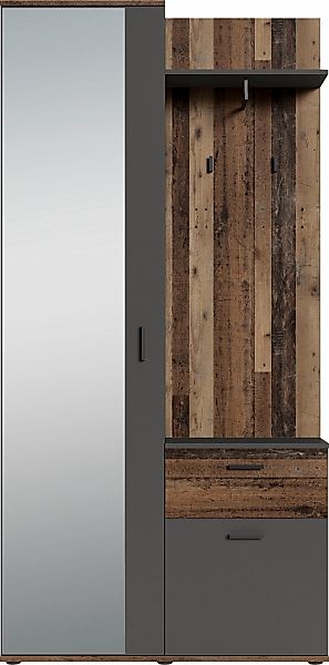 byLIVING Kompaktgarderobe "Jakob" mit großem Spiegel und Ablage, Breite 97 günstig online kaufen