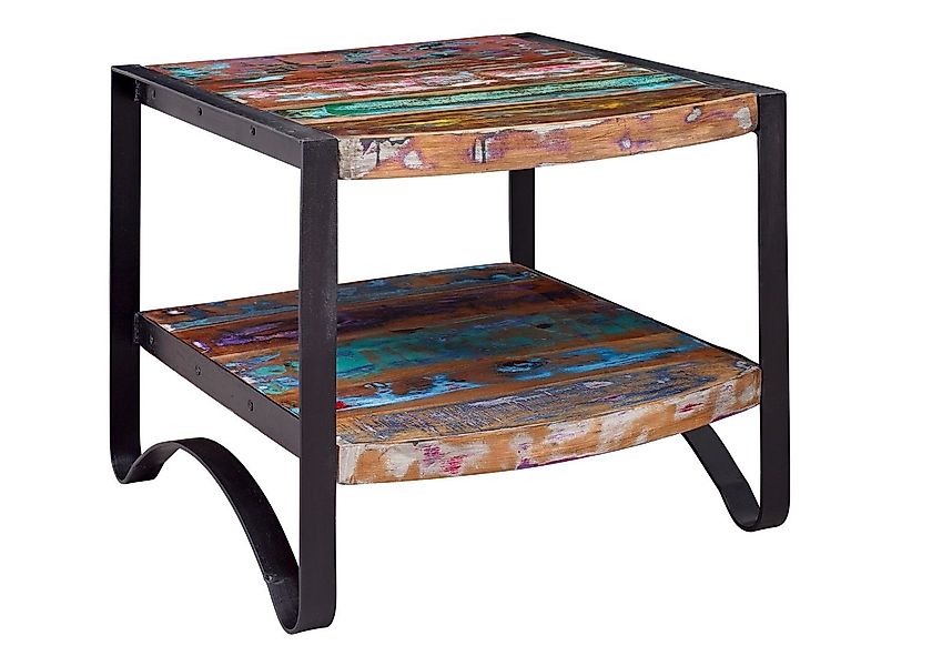 Massivmoebel24 Beistelltisch INDUSTRIAL (Beistelltisch Altholz 60x60x50 günstig online kaufen