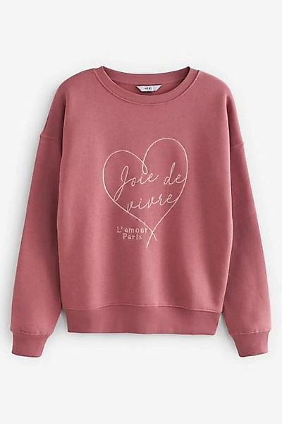 Next Sweatshirt Sweatshirt mit Herz-Grafik aus Satin (1-tlg) günstig online kaufen