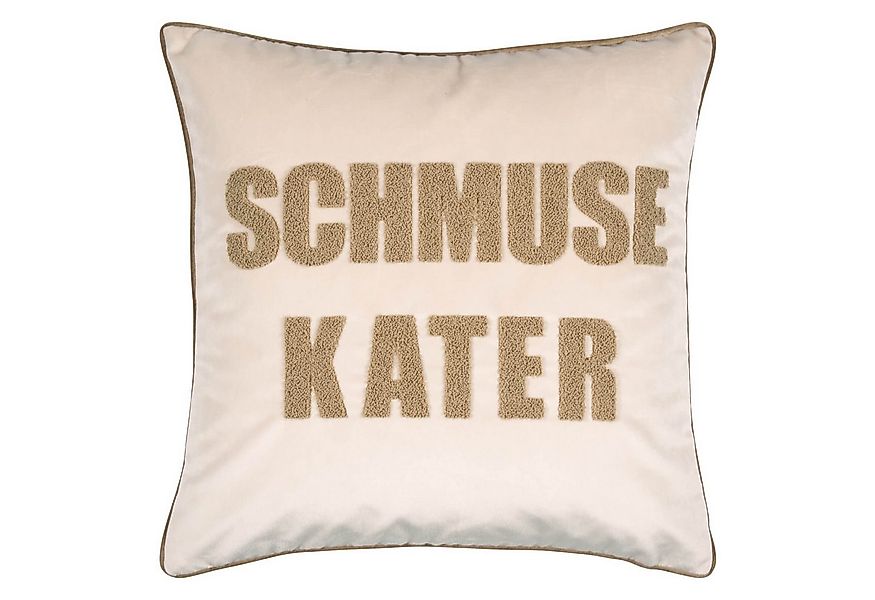 PAD Dekokissen Letters Schmusekater Sand, einfarbig, Schriftzug günstig online kaufen