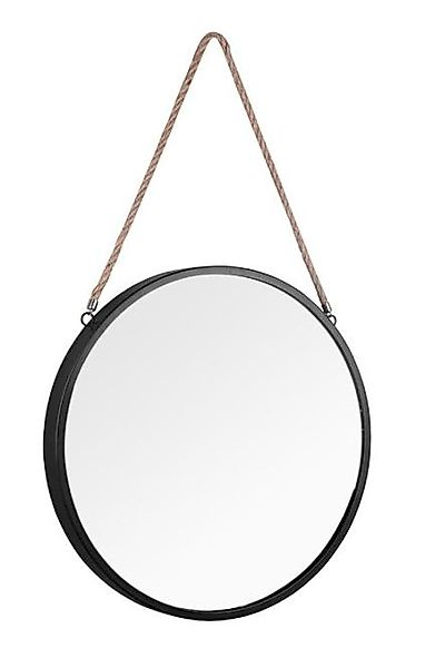 Wandspiegel mit Seil Durchmesser 40cm Schwarz günstig online kaufen
