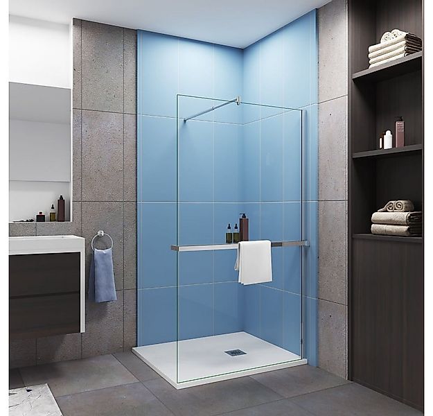 Duschparadies Walk-in-Dusche 200cm 8mm ESG Walk in mit Handtuchhalter Dusch günstig online kaufen