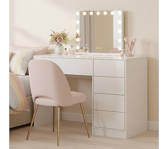 Bellamio Schreibtisch Livny mit 5 Schubladen beidseitig montierbar (mit Hol günstig online kaufen