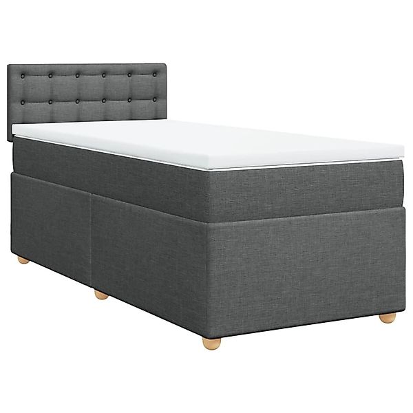 vidaXL Boxspringbett mit Matratze Dunkelgrau 100x200 cm Stoff 3286606 günstig online kaufen