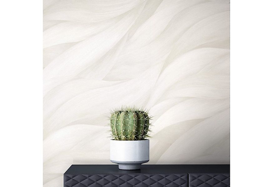 Newroom Vliestapete, Weiß Tapete Modern Blätter - Mustertapete Abstrakt Wel günstig online kaufen