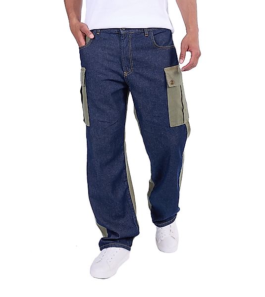 KINGZ Cargohose Baggy Cargohose im Farb-Blocking-Design günstig online kaufen