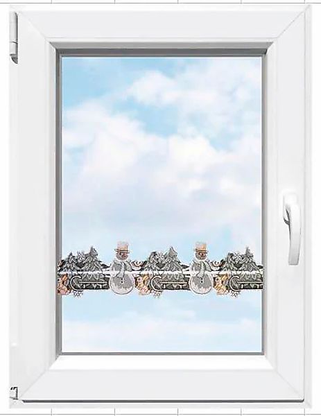 Stickereien Plauen Scheibengardine "Winter" Stangendurchzug 1 Stk. tlg. Fen günstig online kaufen