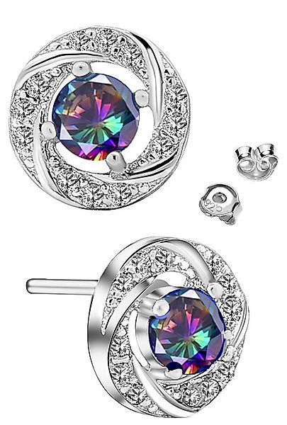 Limana Paar Ohrstecker runde 925 Silber mystischer Zirkonia Ohrringe Schmuc günstig online kaufen