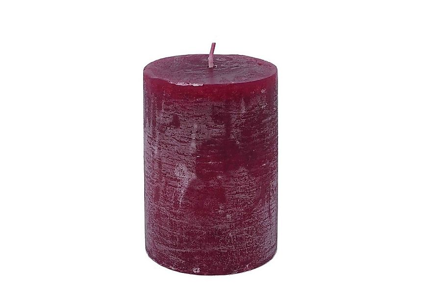 B&S Stumpenkerze Rustikkerze durchgefärbt bordeaux 10 x Ø 7 cm günstig online kaufen
