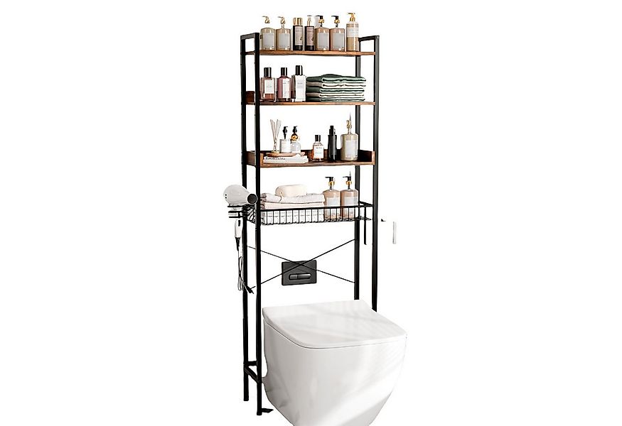 VINGLI Badregal Toilettenregal, Verstellbar Waschmaschinenregal, WC Regal günstig online kaufen