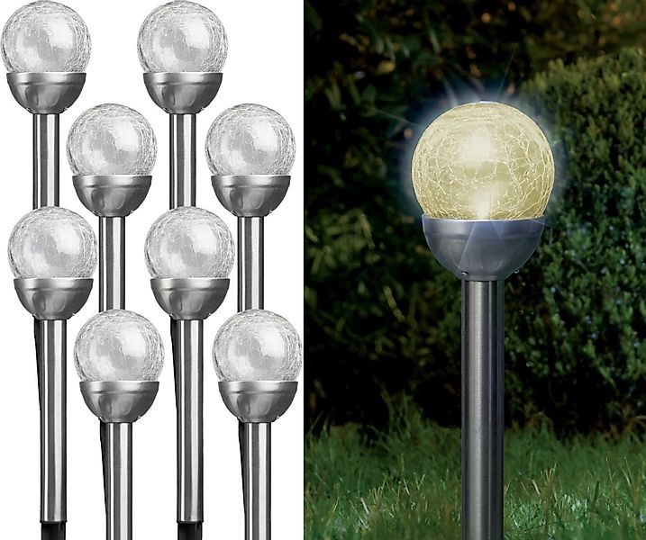 IC Gardenstyle LED Solarleuchte Solarlampen für Außen aus Edelstahl mit Bru günstig online kaufen