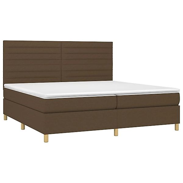 vidaXL Boxspringbett mit Matratze & LED Dunkelbraun 200x200 cm Stoff 313554 günstig online kaufen