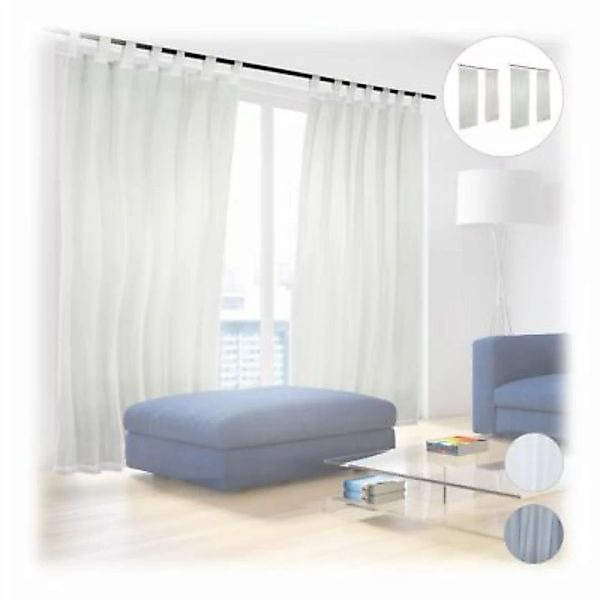 relaxdays 6 x Vorhang mit Schlaufen creme günstig online kaufen